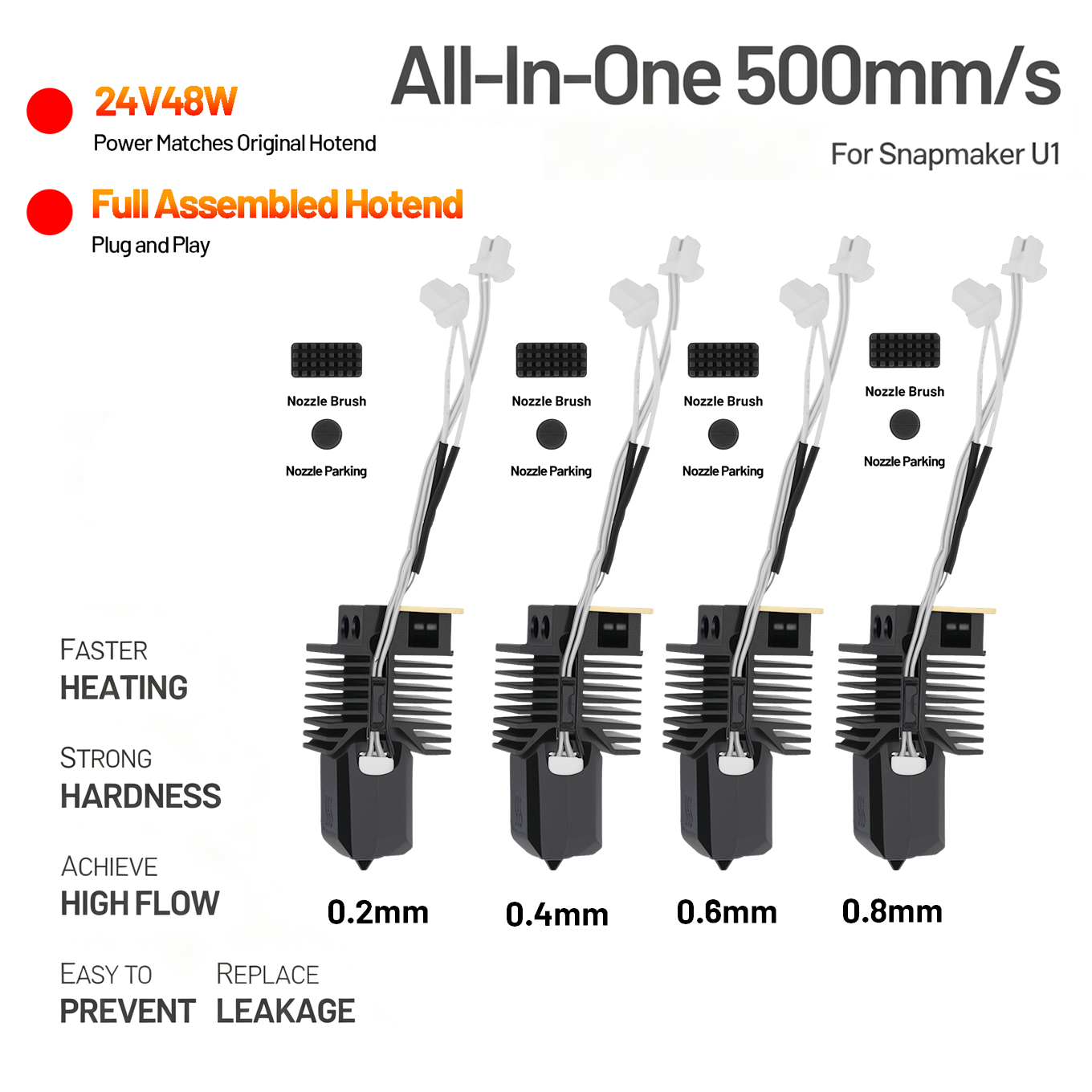 High Flow Ceramic Hotend - 스냅메이커 U1용 핫엔드 24V 48W 세라믹